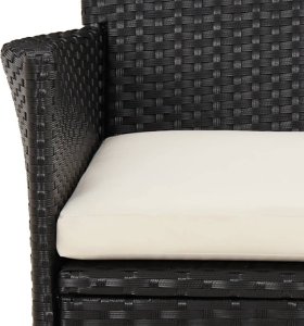 vidaXL 3-cz. zestaw ogrodowych mebli bistro z poduszkami, czarny 7