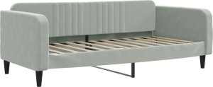 vidaXL Sofa z funkcją spania, jasnoszara, 90x200 cm, obita aksamitem 2