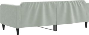 vidaXL Sofa z funkcją spania, jasnoszara, 90x200 cm, obita aksamitem 5