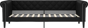 vidaXL Sofa z funkcją spania, czarna, 100x200 cm, obita sztuczną skórą 3