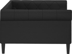 vidaXL Sofa z funkcją spania, czarna, 100x200 cm, obita sztuczną skórą 4