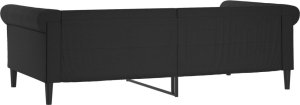 vidaXL Sofa z funkcją spania, czarna, 100x200 cm, obita sztuczną skórą 5