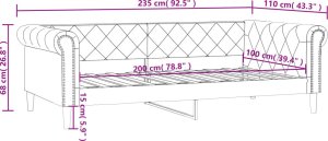 vidaXL Sofa z funkcją spania, czarna, 100x200 cm, obita sztuczną skórą 8