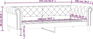 vidaXL Sofa z funkcją spania, czarna, 90x200 cm, obita sztuczną skórą 8