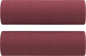 vidaXL 2-osobowa sofa z poduszkami, winna czerwień, 120 cm, tkanina 5