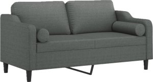 vidaXL 2-osobowa sofa z poduszkami, ciemnoszara, 140 cm, tkanina 3
