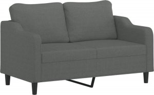 vidaXL 2-osobowa sofa z poduszkami, ciemnoszara, 140 cm, tkanina 4