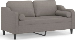 vidaXL 2-osobowa sofa z poduszkami, kolor taupe, 140 cm, tkanina 1