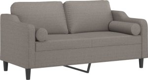 vidaXL 2-osobowa sofa z poduszkami, kolor taupe, 140 cm, tkanina 2