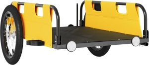 vidaXL Przyczepka rowerowa, żółta, tkanina Oxford i żelazo 3