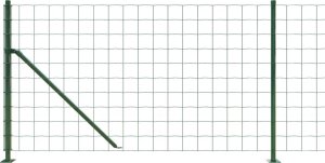 vidaXL Ogrodzenie z siatki, ze stopami słupków, zielone, 1,1x25 m 4