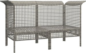 vidaXL Narożne moduły sofy z poduszkami, 2 szt., szare, polirattan 4