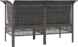 vidaXL Narożne moduły sofy z poduszkami, 2 szt., szare, polirattan 6