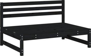 vidaXL Siedzisko środkowe, czarne, 120x80 cm, lite drewno sosnowe 3