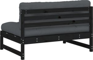 vidaXL Siedzisko środkowe, czarne, 120x80 cm, lite drewno sosnowe 6