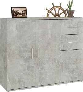 vidaXL Szafka, szarość betonu, 91x29,5x75 cm, materiał drewnopochodny 5