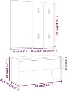 vidaXL Zestaw mebli do przedpokoju, betonowa szarość 8