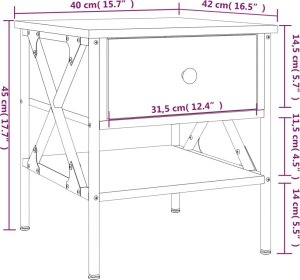vidaXL Stoliki nocne, 2 szt., czarne, 40x42x45 cm 12