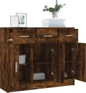 vidaXL Szafka, przydymiony dąb, 91x28x75 cm 4