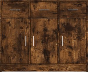 vidaXL Szafka, przydymiony dąb, 91x28x75 cm 5