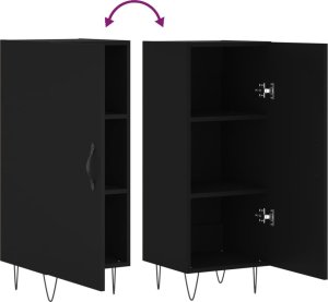 vidaXL Szafka, czarna, 34,5x34x90 cm, materiał drewnopochodny 9