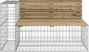 vidaXL Ławka ogrodowa z gabionem, 122x71x65,5 cm, impregnowana sosna 3