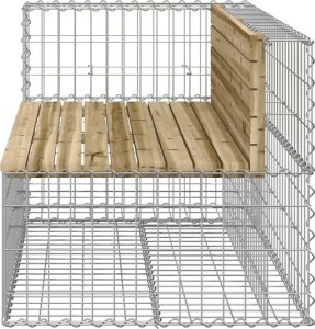 vidaXL Ławka ogrodowa z gabionem, 122x71x65,5 cm, impregnowana sosna 4