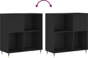 vidaXL Szafka na płyty, czarna, 84,5x38x89 cm, materiał drewnopochodny 7