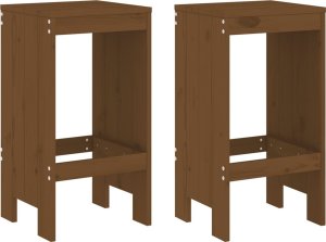 vidaXL Stołki barowe, 2 szt., miodowy brąz, 40x36x75 cm, sosna 2