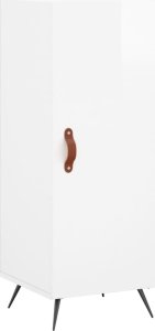 vidaXL Szafka, biała, połysk, 34,5x34x90 cm, materiał drewnopochodny 2