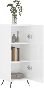 vidaXL Szafka, biała, połysk, 34,5x34x90 cm, materiał drewnopochodny 4