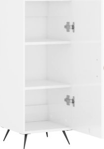 vidaXL Szafka, biała, połysk, 34,5x34x90 cm, materiał drewnopochodny 5