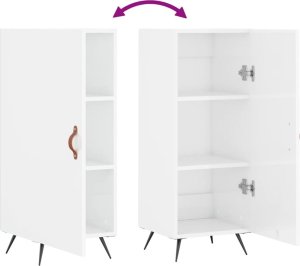 vidaXL Szafka, biała, połysk, 34,5x34x90 cm, materiał drewnopochodny 9