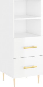 vidaXL Szafka, biała, połysk, 34,5x34x90 cm 2