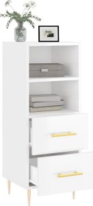 vidaXL Szafka, biała, połysk, 34,5x34x90 cm 4