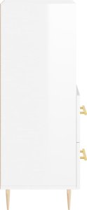 vidaXL Szafka, biała, połysk, 34,5x34x90 cm 7