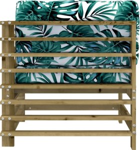 vidaXL Siedzisko narożne z poduszkami, impregnowane drewno sosnowe 4