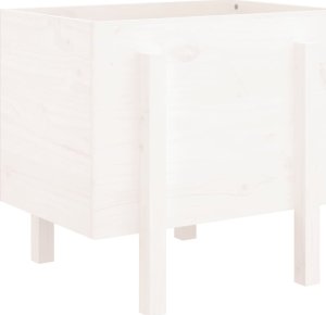 vidaXL Donica ogrodowa, biała, 62x50x57 cm, lite drewno sosnowe 2