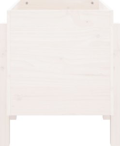 vidaXL Donica ogrodowa, biała, 62x50x57 cm, lite drewno sosnowe 5