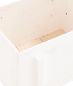 vidaXL Donica ogrodowa, biała, 62x50x57 cm, lite drewno sosnowe 7