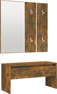 vidaXL Zestaw mebli do przedpokoju, przydymiony dąb 2