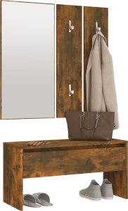 vidaXL Zestaw mebli do przedpokoju, przydymiony dąb 4