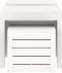 vidaXL 3-cz. zestaw skrzyń ogrodowych, biały, lite drewno sosnowe 6