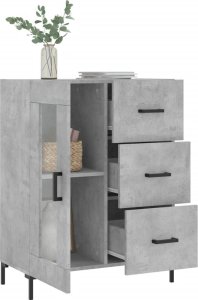 vidaXL Szafka, szarość betonu, 69,5x34x90 cm, materiał drewnopochodny 4