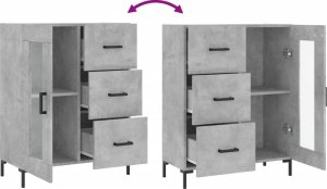 vidaXL Szafka, szarość betonu, 69,5x34x90 cm, materiał drewnopochodny 9