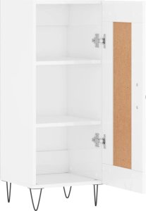 vidaXL Szafka, biała, połysk, 34,5x34x90 cm 6