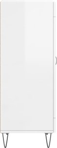vidaXL Szafka, biała, połysk, 34,5x34x90 cm 7