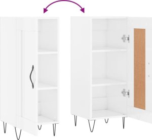 vidaXL Szafka, biała, połysk, 34,5x34x90 cm 9