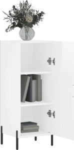 vidaXL Szafka, biała, połysk, 34,5x34x90 cm 4