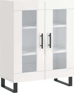 vidaXL Szafka, biała, połysk, 69,5x34x90 cm 2